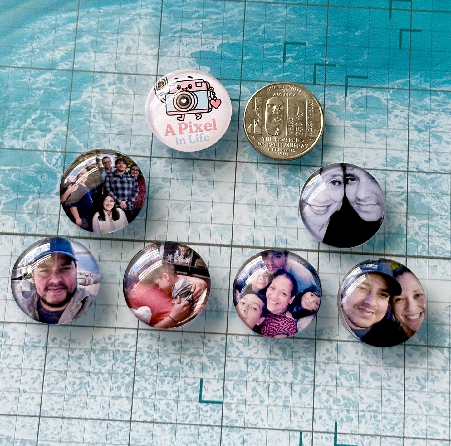 Custom 25MM Glass Photo Magnets - Set of 5