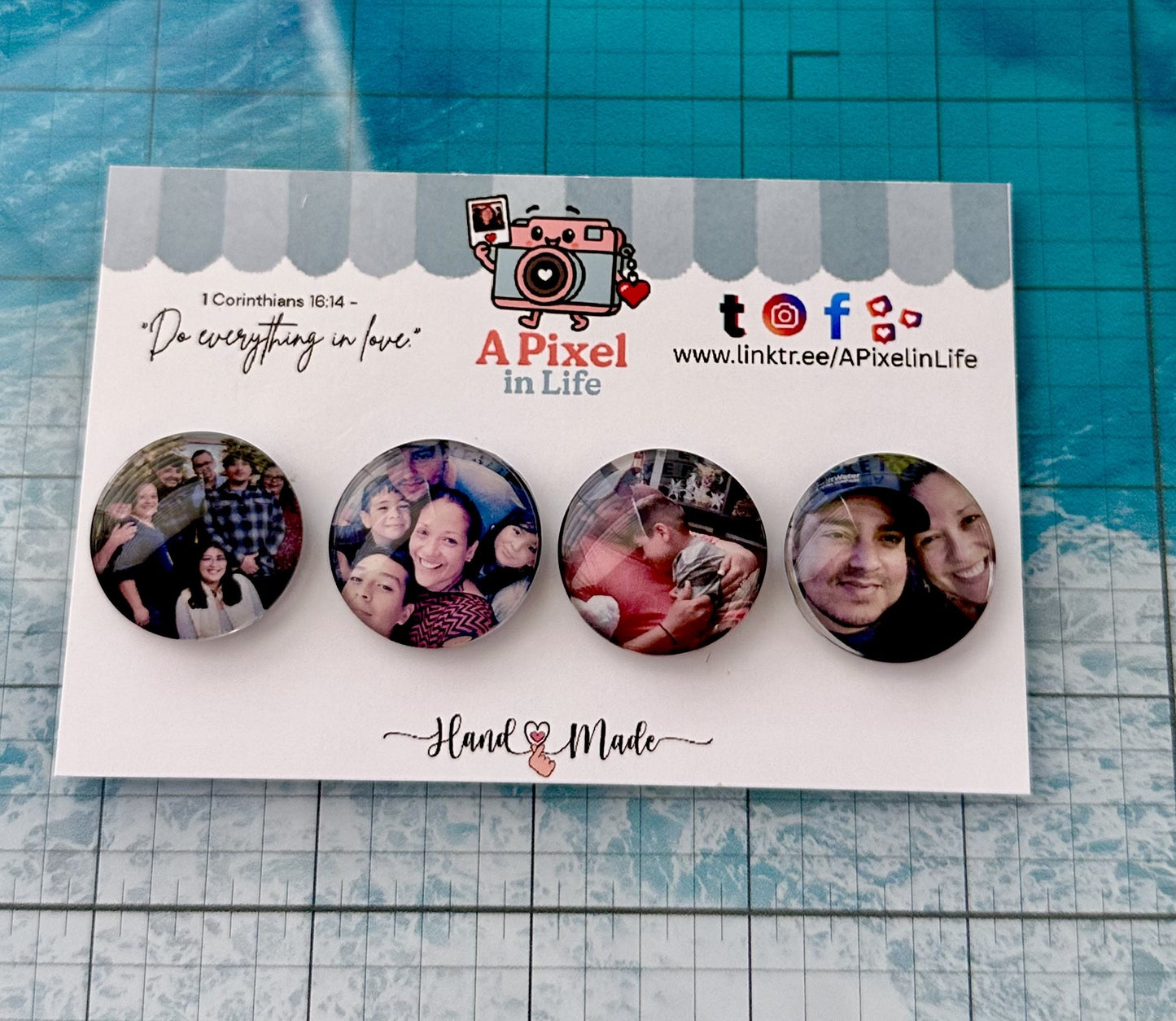 Custom 25MM Glass Photo Magnets - Set of 5